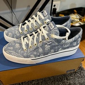Keds Denim Paisley Double Kick Sneaker size 10